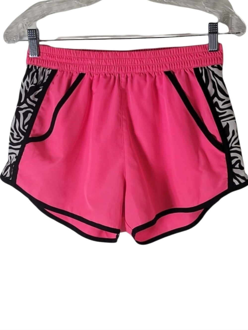 Zone Pro women’s athletic shorts women's S pink bkack white zebra print running